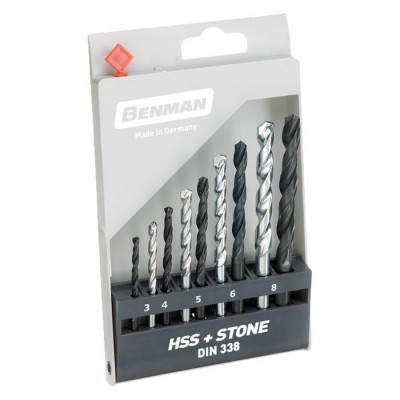 ΔΙΑΜΑΝΤΟΤΡΥΠΑΝΑ ΣΙΔΗΡΟΥ HSS + STONE ΣΕΤ 9τμχ 3,0-8mm + 4,0-8mm (74675)